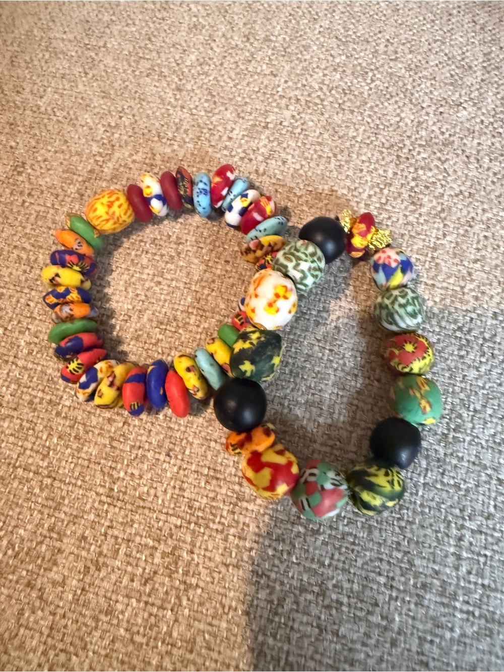Colorful  Bead Stretch Bracelet Set - Multicolor